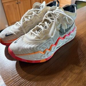 Nike White and Pink Sneakers with Breathable Mesh